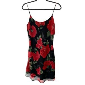 Vtg Jessica Dress Womens 14 Black Red Floral Dark Romantic 90’s Y2K Feminine